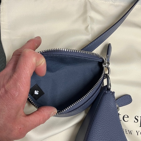 Kate Spade Duo MD pebble leather Shldr bag Cinder gre - Picture 6 of 12